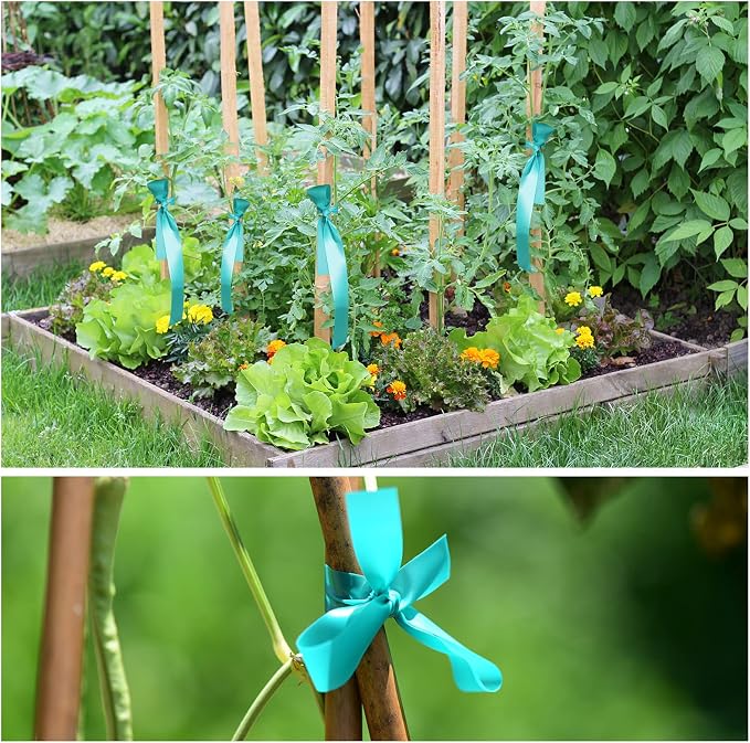 Stretch Tie Tape, 1” Wide 200FT Reusable Garden Plant Ties Green Tapes - Image 5
