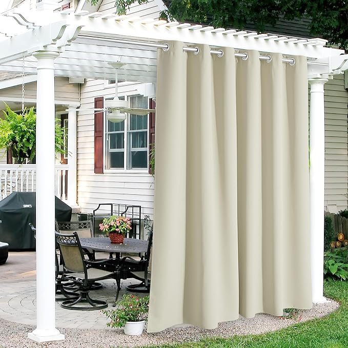 RYB HOME Outdoor Patio Curtains, Rustproof Grommet Window Covering Harsh by RYBHOME