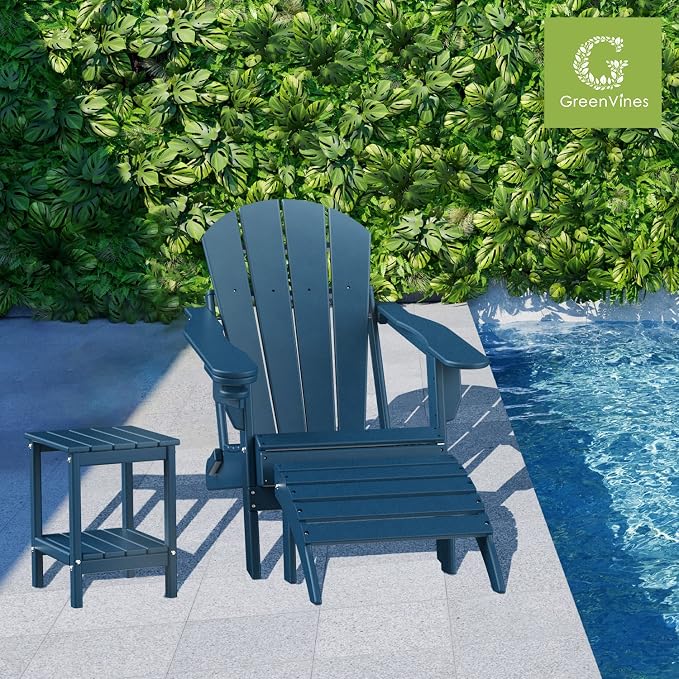 GREENVINES Adirondack-Outdoor-Side-Table | Set of 2 | 14 x 13 Inches | HDPE - Image 2