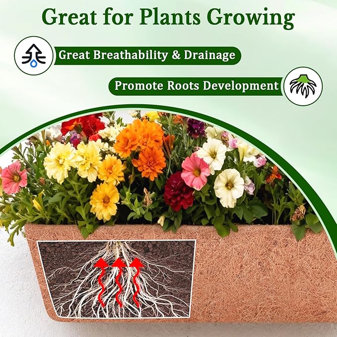 Halatool 4 Pack 24 Inch Window Box Liners, Pre-Formed Coco Fiber Replacement - Image 4