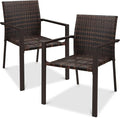 Best Choice Products Set of 2 Stackable Outdoor Wicker Dining Chairs by BestChoiceProducts