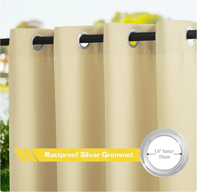 NICETOWN Canvas Waterproof Outdoor Curtains - Image 2