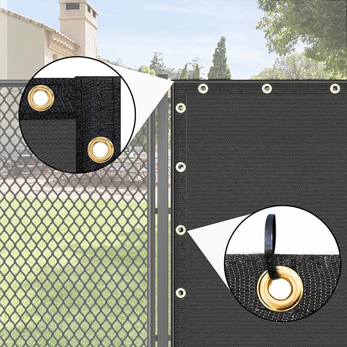 UPGRADE Privacy Fence Screen 6'x60' Dark Grey Outdoor 90% Visibility Blockage - Image 4