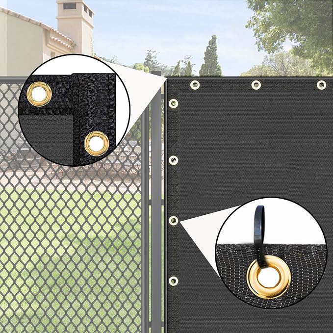 UPGRADE Privacy Fence Screen 3'x32' Dark Grey Outdoor 90% Visibility Blockage - Image 4