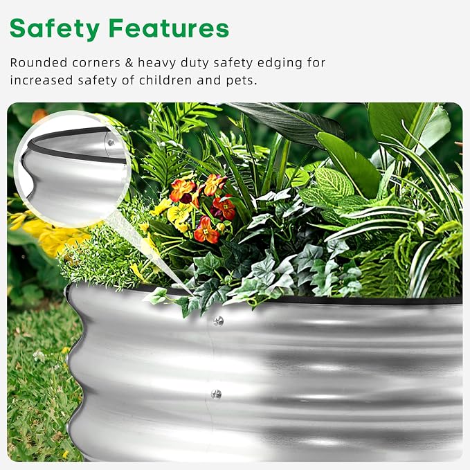 JERIA Raised Garden Bed, Galvanized Raised 2 PCS 2×2×1ft Planter Boxes Outdoor - Image 5