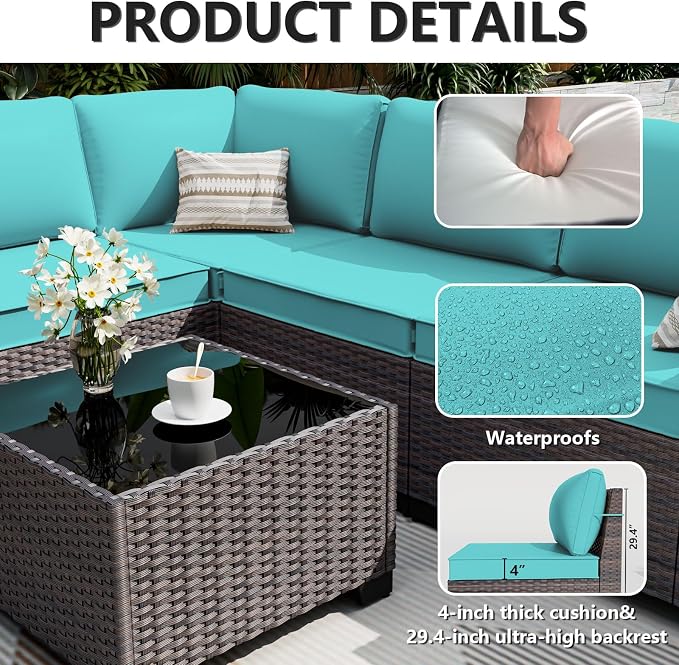 ALAULM 7 Pieces Patio Furniture Set - Image 4