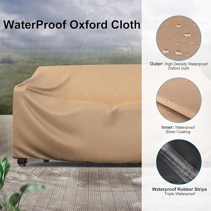 Heavy Duty Patio Sofa Cover, Mrrihand 2-Seater Outdoor Sofa Loveseat Cover - Image 5