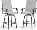 MFSTUDIO Outdoor Bar Stools Set of 2, Swivel Bar Height Patio Chairs Outdoor by MFSTUDIO