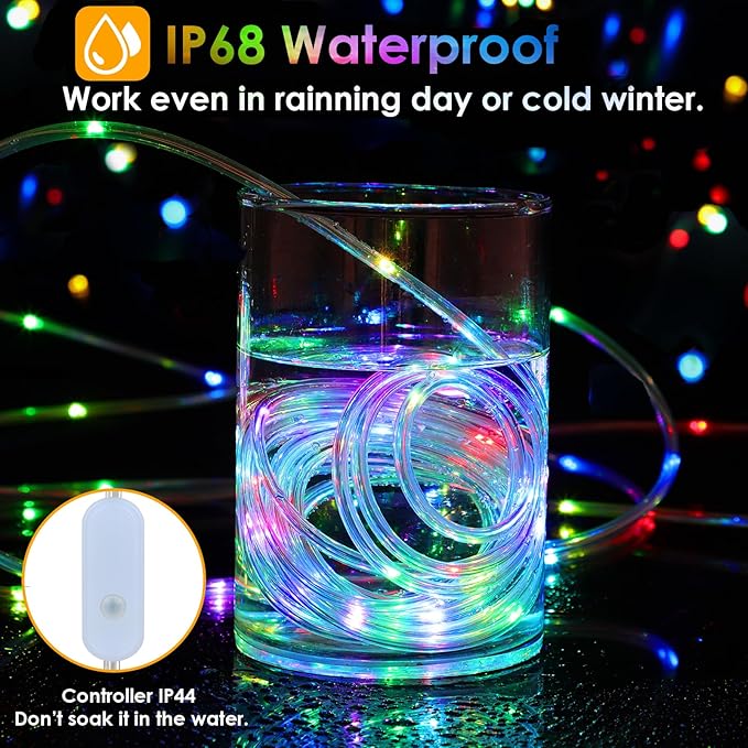 49Ft LED Rope Lights for Outside, 18 Colors Changing Outdoor Fairy String Lights - Image 3