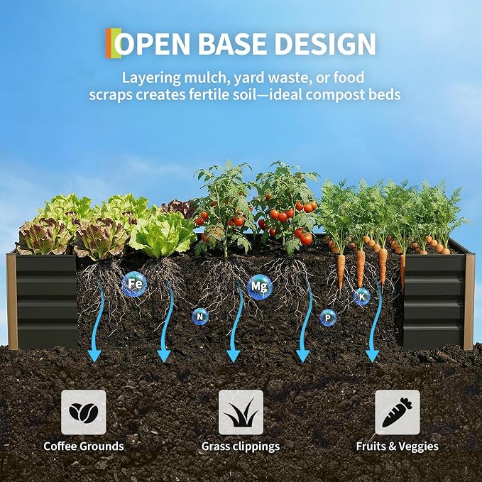 Garvee Large Aluminum Raised Garden Bed 6.5' x 2.5' x 16", Open-Bottom Jumbo - Image 6
