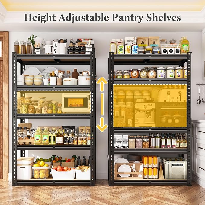 Set of 2 Storage Shelves 5 Tier Garage Shelving Heavy Duty Metal Shelving - Image 8