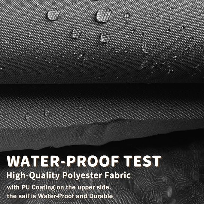 LOVE STORY Right Triangle 8'x9'x12' Waterproof Sun Shade Sail Canopy UV Block - Image 7