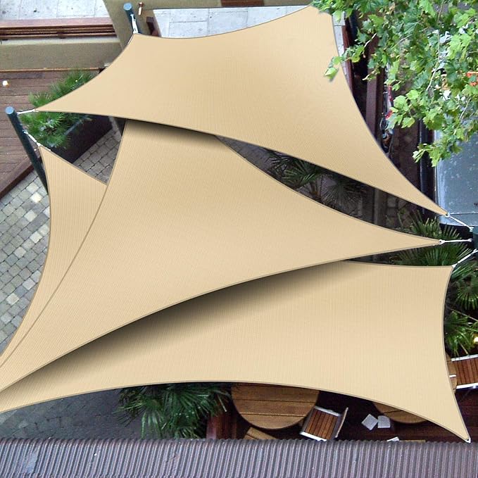 Patio Paradise 19' x 19' x 19' Sun Shade Sail Triangle Canopy Shade Cloth - Image 5