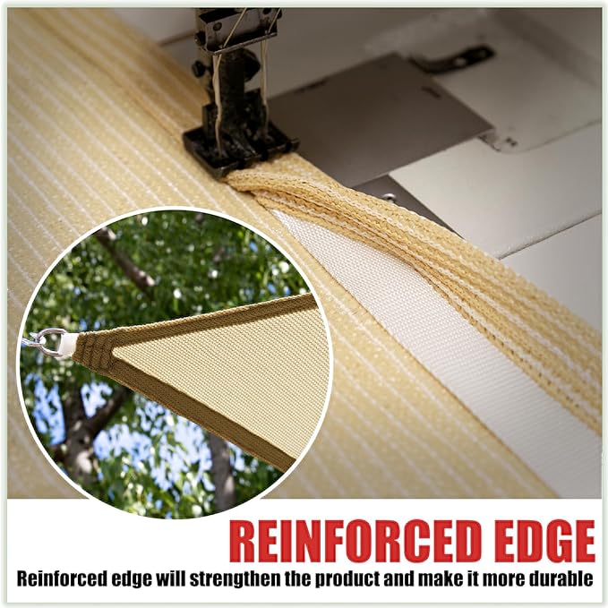 ColourTree TAPR1616 Custom Size 9' x 23' White Sun Shade Sail Canopy UV Block - Image 5