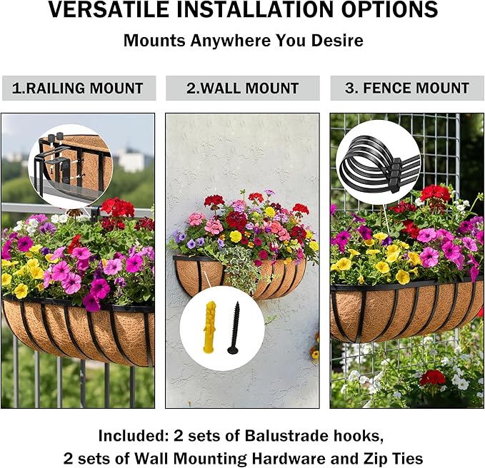30“ Window Box Railing Planter - Image 3