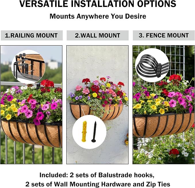 16“ Window Box Railing Planter - Image 3