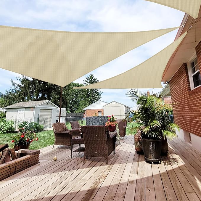 Patio Paradise 12' x 12' x 11'11" Sun Shade Sail Triangle Canopy, Permeable by Patio