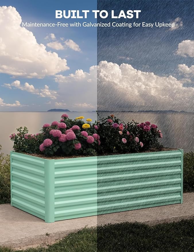 CABIHOME 2 Pcs 8x4x2 Ft Galvanized Raised Garden Bed, Deep Root Planter Box - Image 3