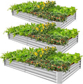 Land Guard 3 Pack 6×3×1ft Galvanized Metal Raised Garden Bed, Metal Planter Kit by LandGuard