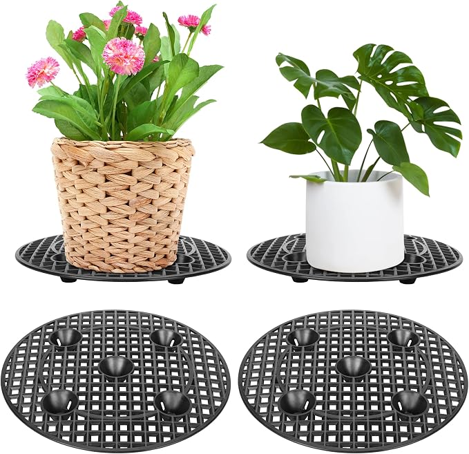 moonoom 4 Pieces Potted Plant Stand Holder, Large Planter Holder, Heavy Duty by moonoom