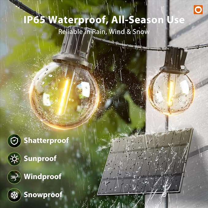addlon 100FT Solar String Lights Outdoor - Image 4