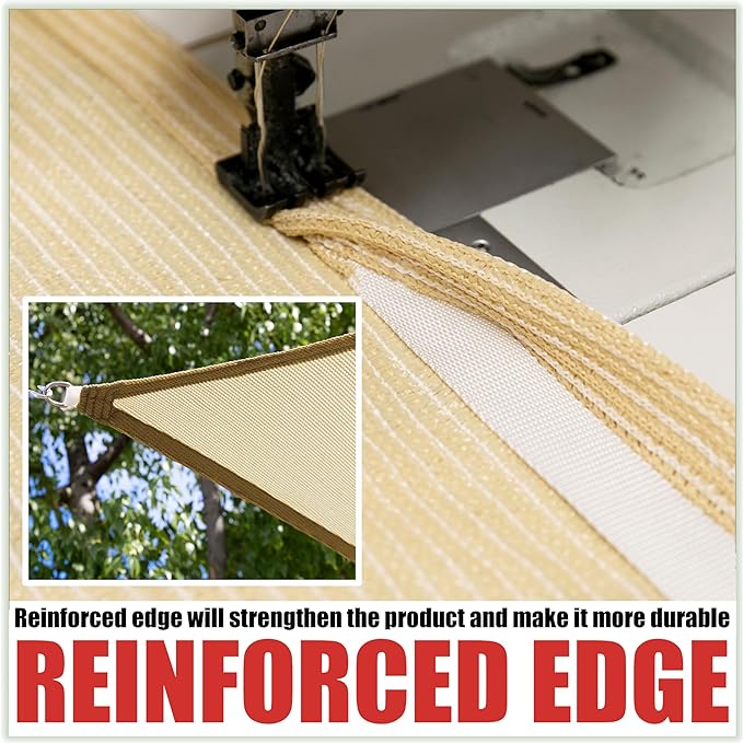 Royal Shade 10' x 20' Beige Rectangle Sun Shade Sail Canopy Outdoor Patio - Image 4