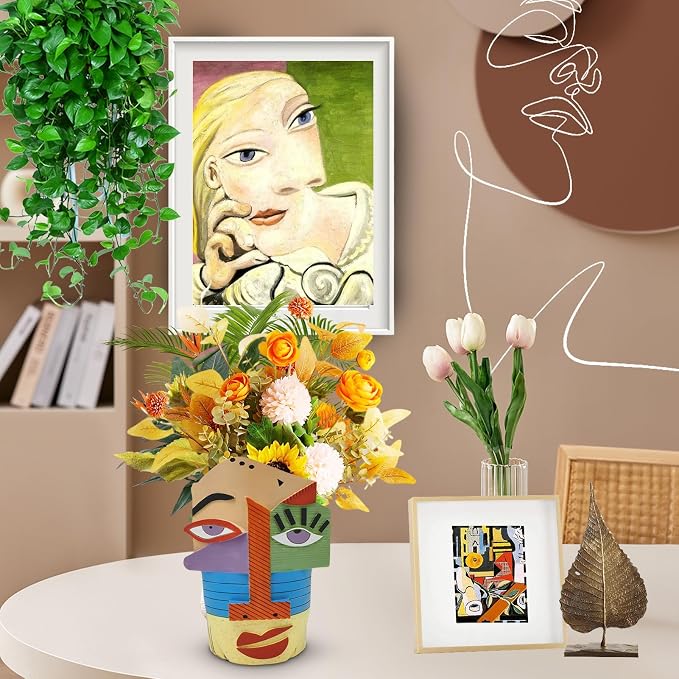 Abstract Face Planters Pots Head, Unique Head Planter - Image 7