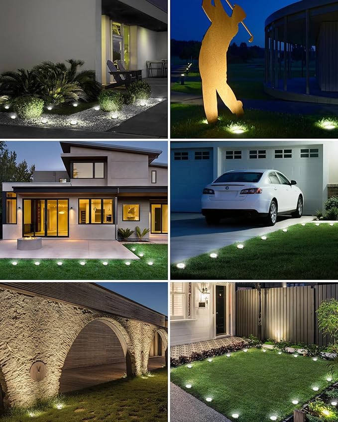 btfarm 24 Pack Solar Lights Outdoor, 8 LED Solar Ground Lights IP65 Waterproof - Image 5
