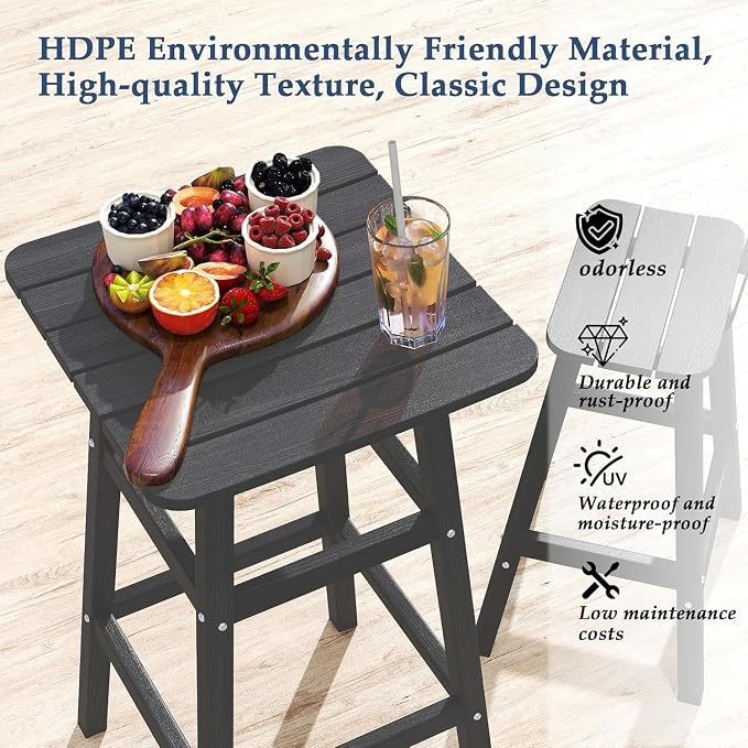 Outdoor Bar Table, HDPE Patio Bar Table, All Weather Height Patio Tables - Image 4