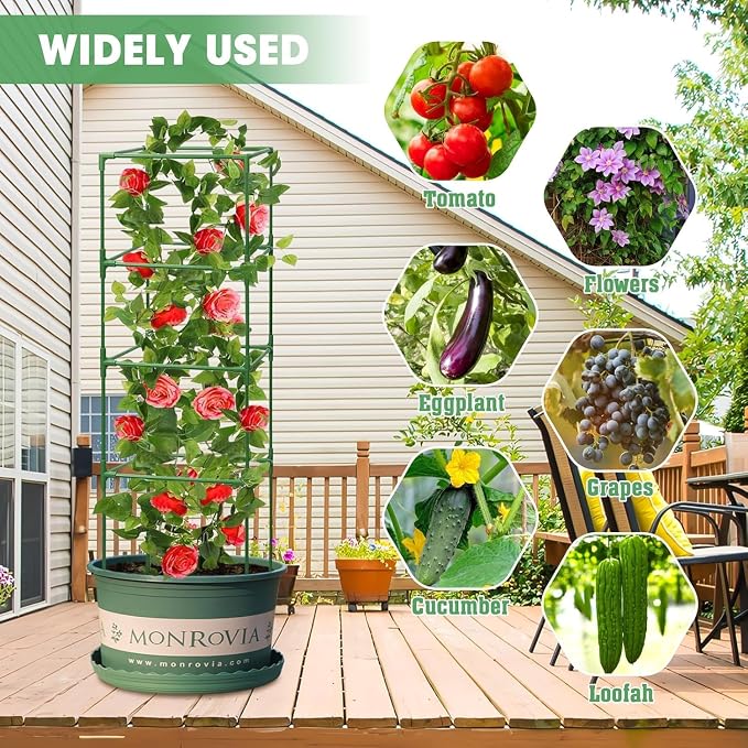 MQUPIN Tomato Cages, 4 Packs Square Tomato Cage - Image 7