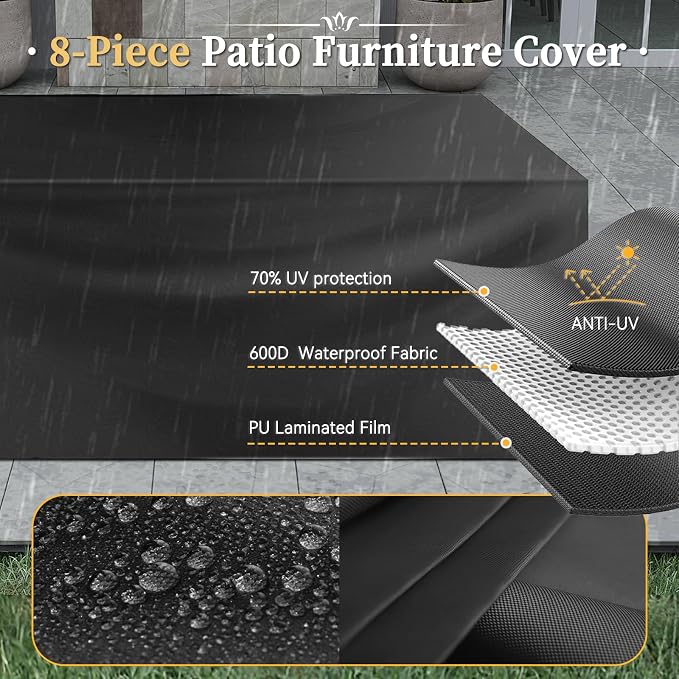 Aoxun 8 Piece Patio Furniture Set - Image 6