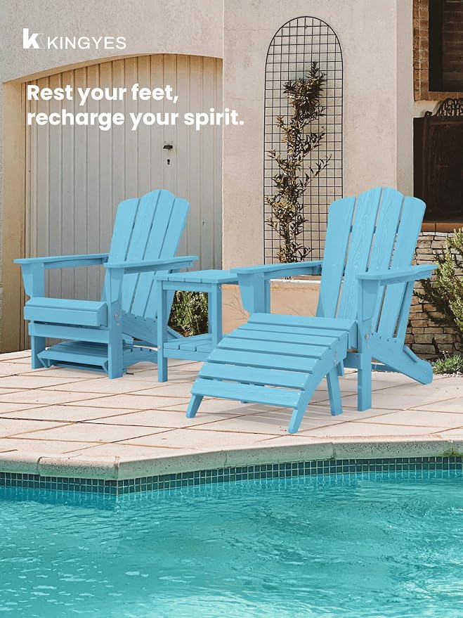 KINGYES Folding Adirondack Ottoman - Image 4