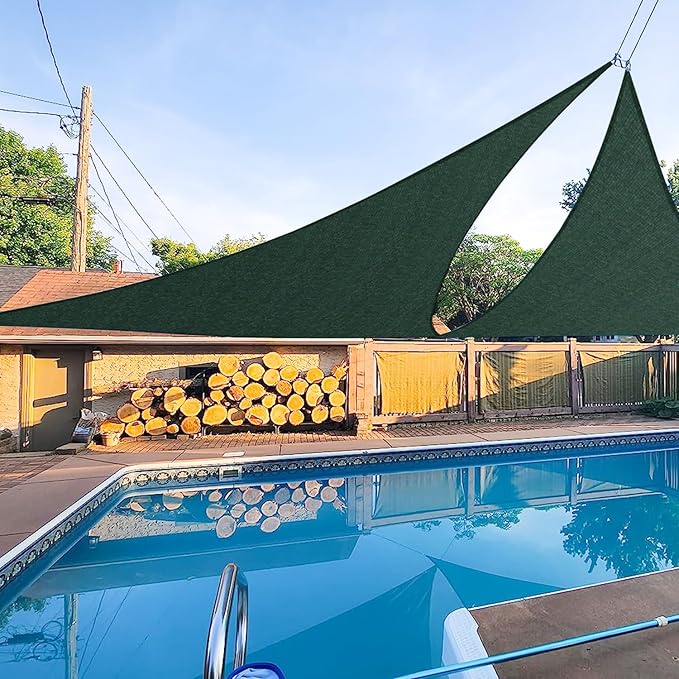E&K Sunrise 21' x 21' x 21' Sun Shade Sail Triangle Canopy Shade Cover UV Block by EKSUNRISEINC