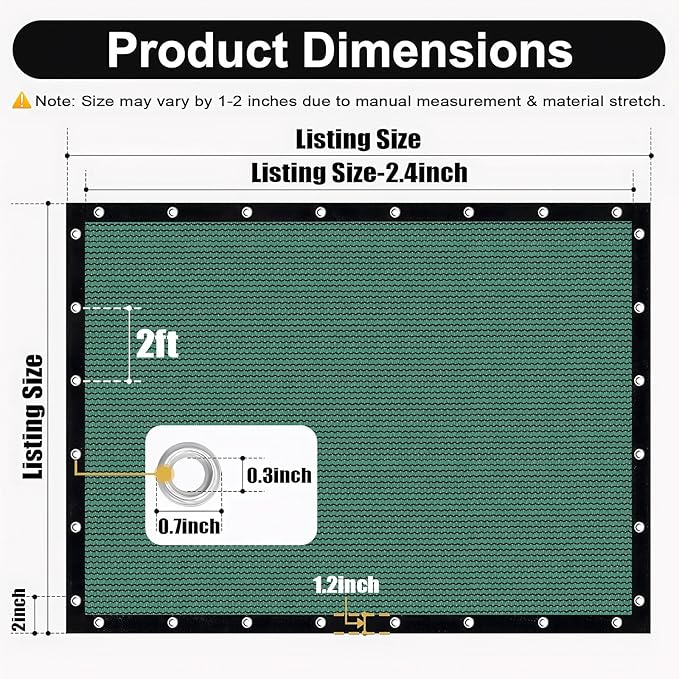 Artpuch 90% Sun Shade Cloth, 10 x 10 FT Pergola Shade Cover Canopy - Image 3
