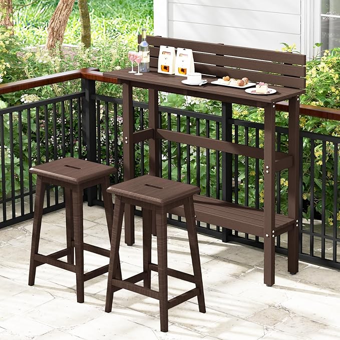 Tangkula Outdoor Bar Table, 48 Inch Patio Pub Height Table - Image 4