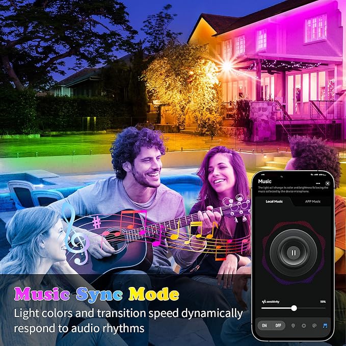 KSIPZE Outdoor LED Rope Lights, IP68 Waterproof Outside Led Lights - Image 3