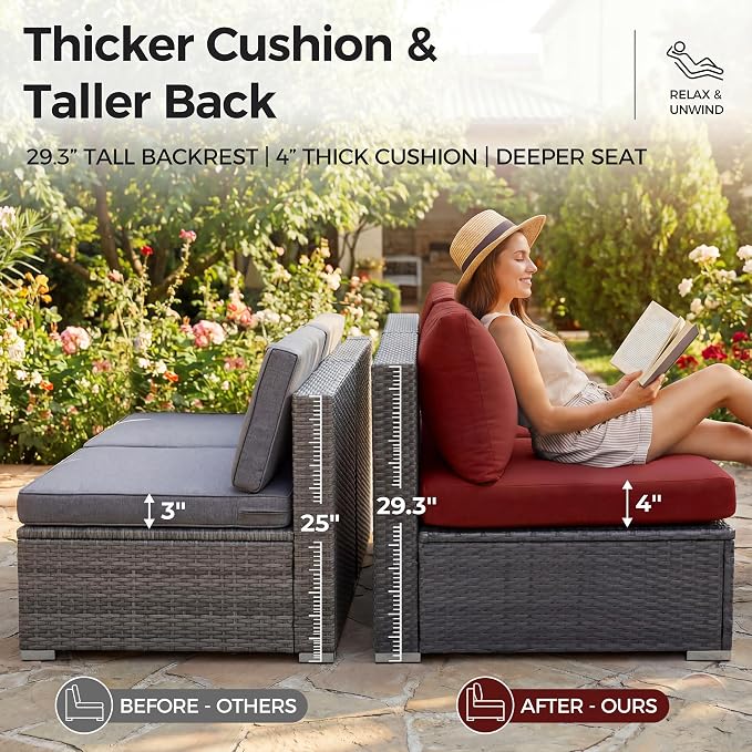 NICESOUL 18 Piece Outdoor Patio Furniture Set - Image 6