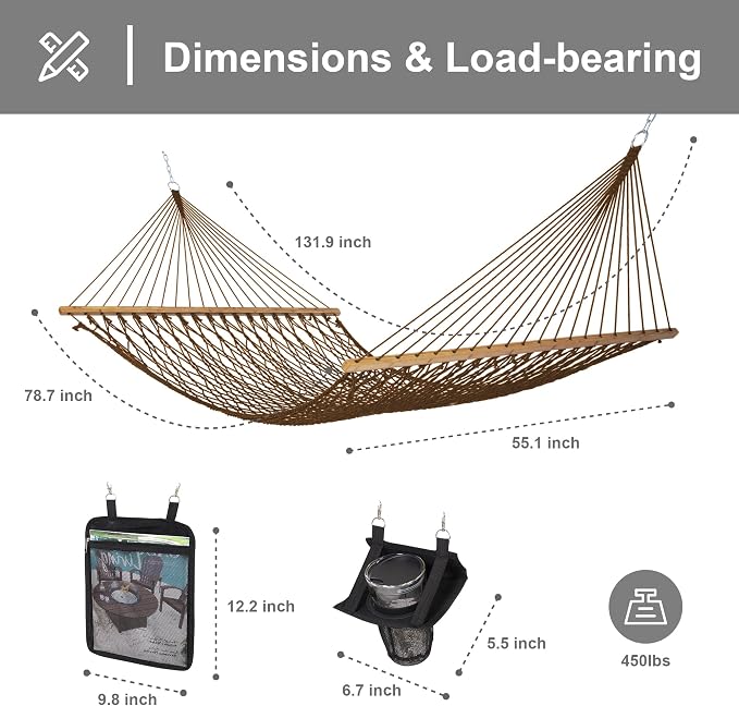 SUNCREAT Portable 2 Person Hammock - Image 5