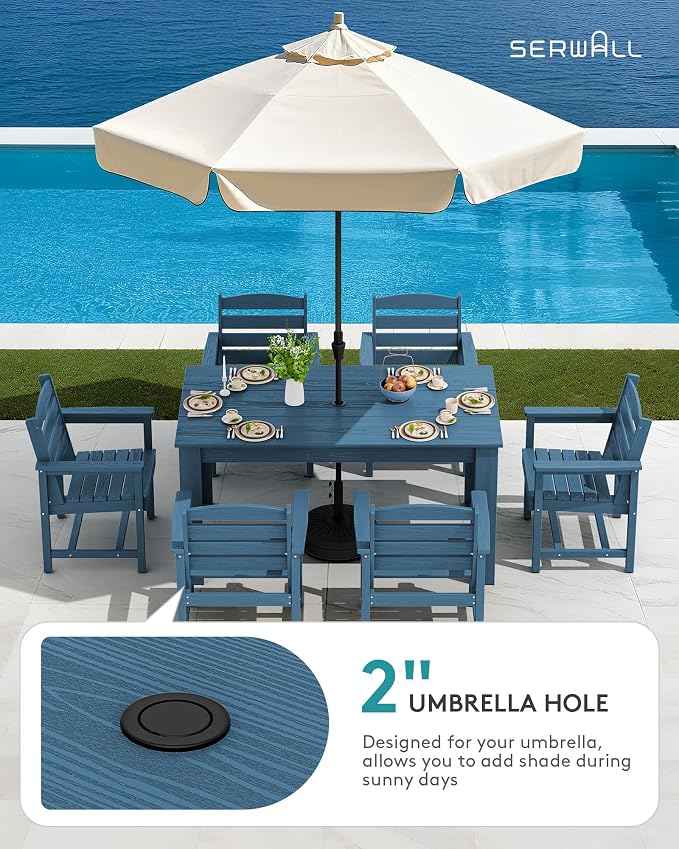 SERWALL Outdoor Dining Sets for 10, HDPE Dining Sets for 10 Person - Image 2