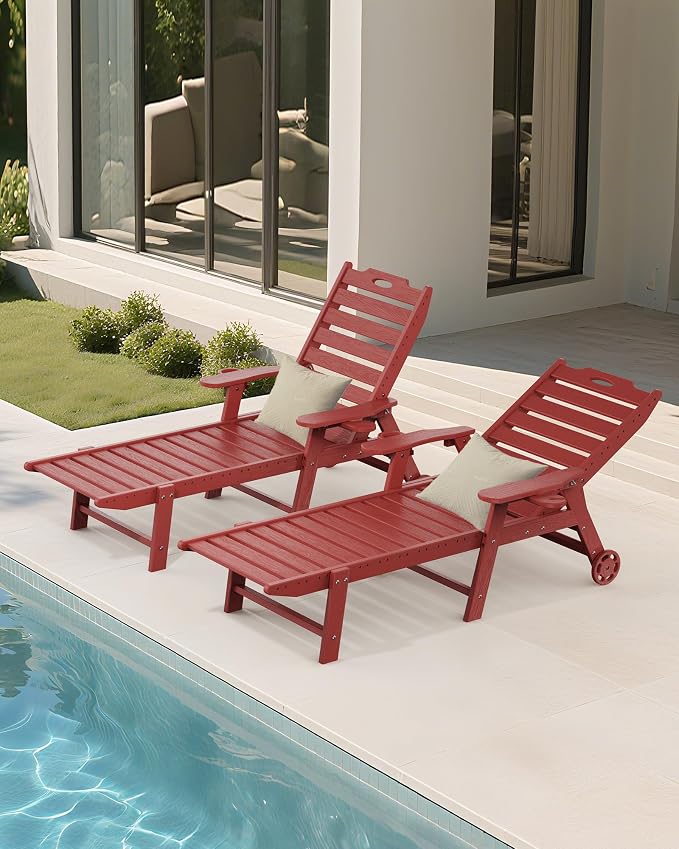 Carauci Lounge Chair Outdoor, HDPE Chaise Lounge - Image 2