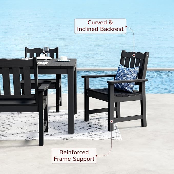 Stoog 7 Pieces Patio Dining Sets, All-Weather HIPS Material & Aluminum Frame - Image 7