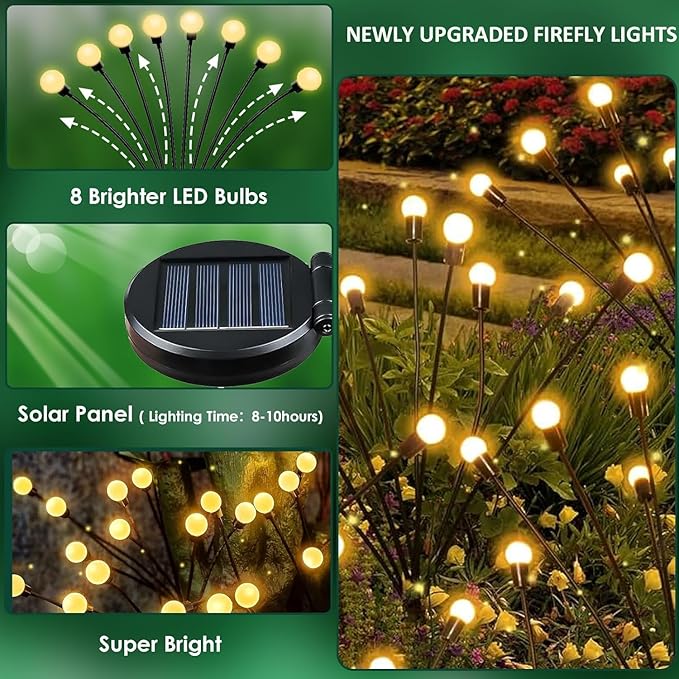 6-Pack Garden Solar Lights, 48 LED Solar Lights Outdoor - Image 5