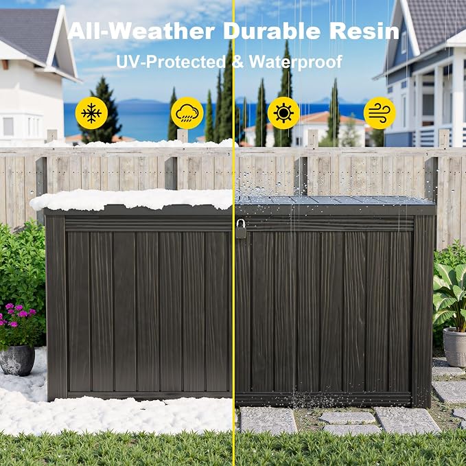 EasyUp 180 Gallon Outdoor Deck Box Waterproof, UV Resistant Resin Outdoor - Image 6