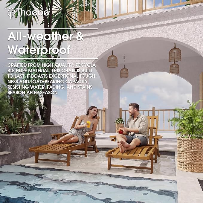Patio Chaise Lounge Chair Set of 2, Oversized Lounge Chair Outdoor - Image 7