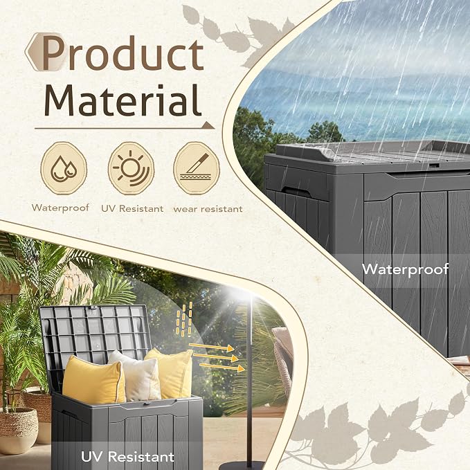Flamaker Deck Box 31 Gallon Waterproof Resin Small Deck Box - Image 3
