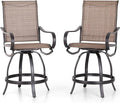 Sophia and William Patio Bar Stools Counter Height, Swivel Bar Chairs, Supports by SophiaWilliam