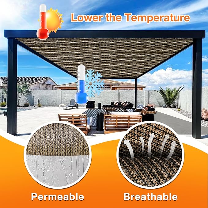 Artpuch Outdoor Pergola Shade Cover 9x19 FT Sun Shade Cloth - Image 4