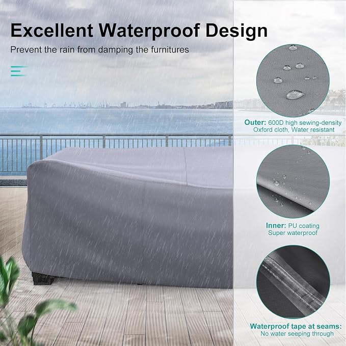 Patio Furniture Set Cover Waterproof, Heavy Duty 600D Furniture Covers - Image 6
