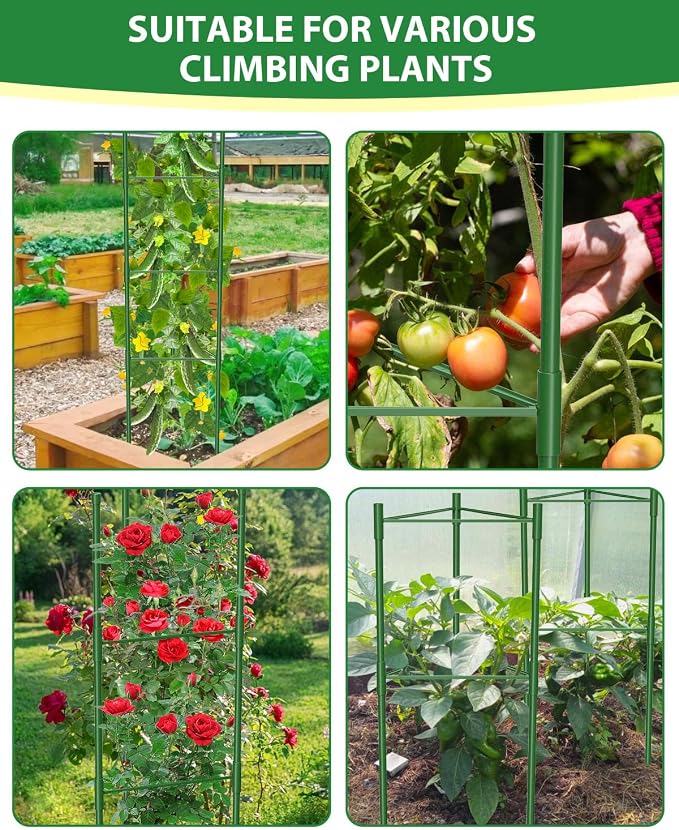 6 Pack Tomato Cages for Garden, 51in*13in Adjustable Tomatoes Plant Stakes - Image 3