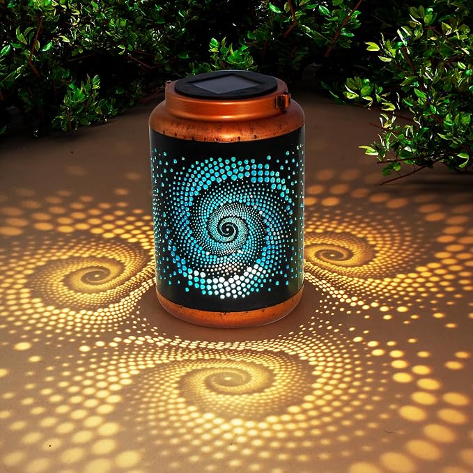 Solar Lanterns Outdoor Hanging Lantern Metal Waterproof LED Lantern by DIBIEECN